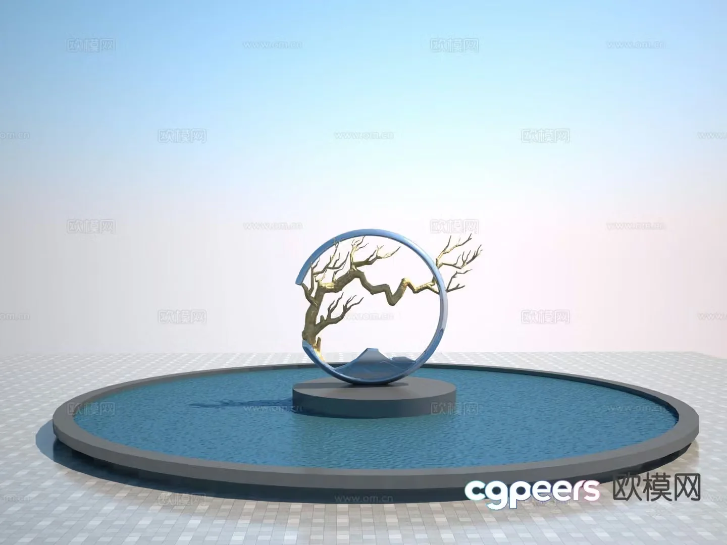 Art branch sculpture 3d model