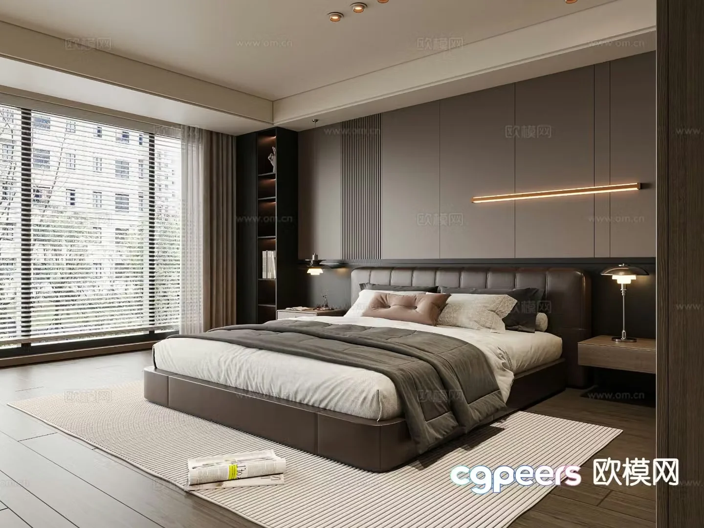 Italian double bed 3d model