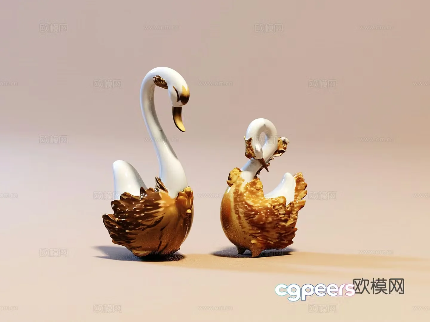Swan jewelry ornaments 3d model