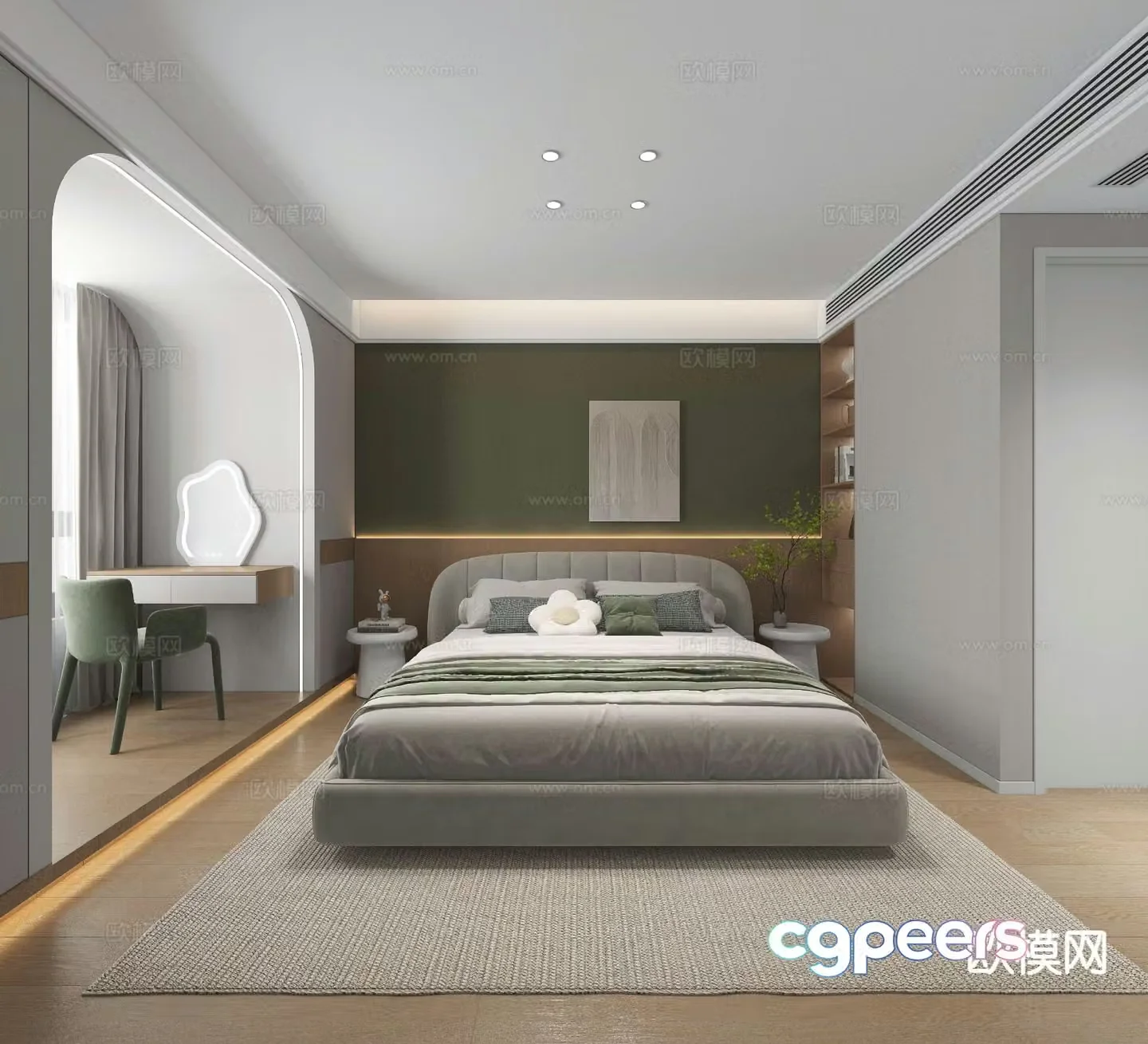 Cream style bedroom second bedroom 3D model