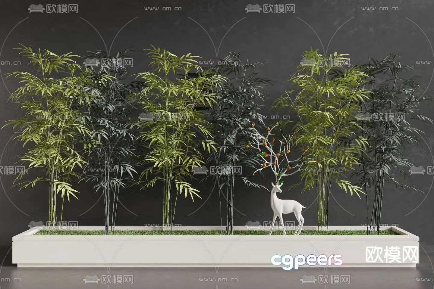 Modern bamboo 3d model