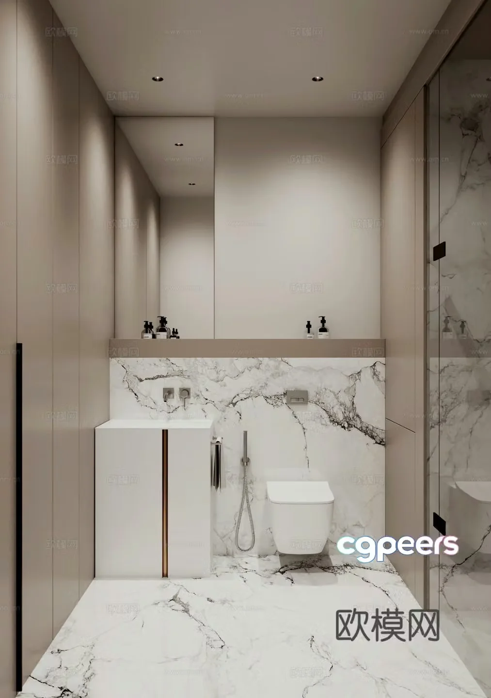 Modern minimalist bathroom 3d model