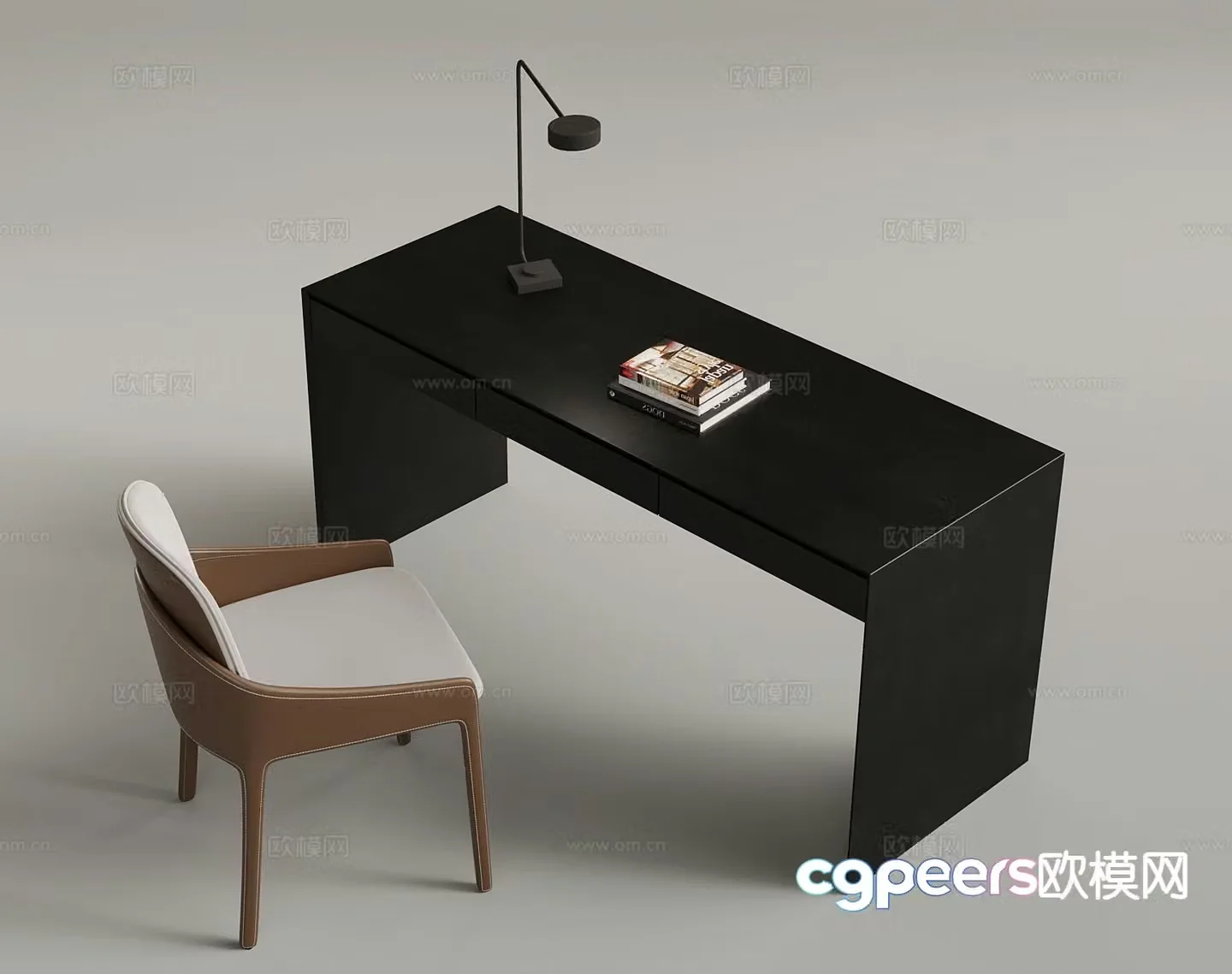 Italian desk and chair 3d model