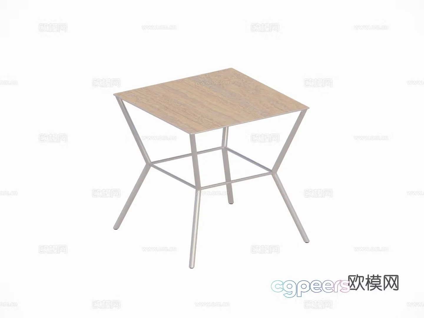 Modern French square coffee table metal rock slab marble coffee table side table outdoor courtyard coffee table 3D model
