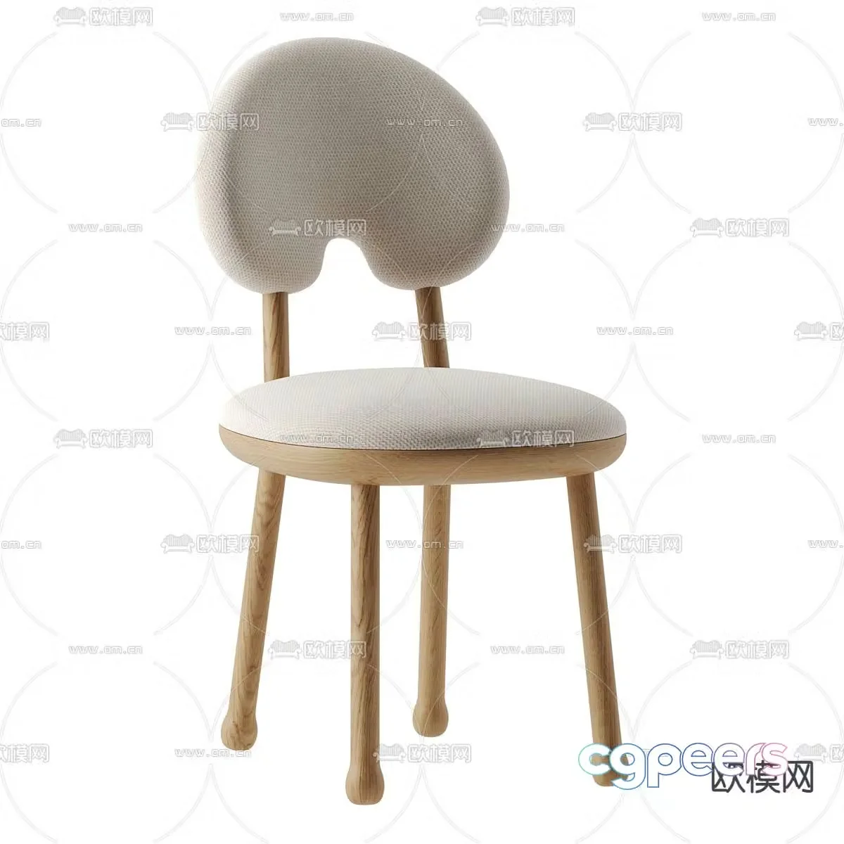 Pierre modern chair dining chair 3d model