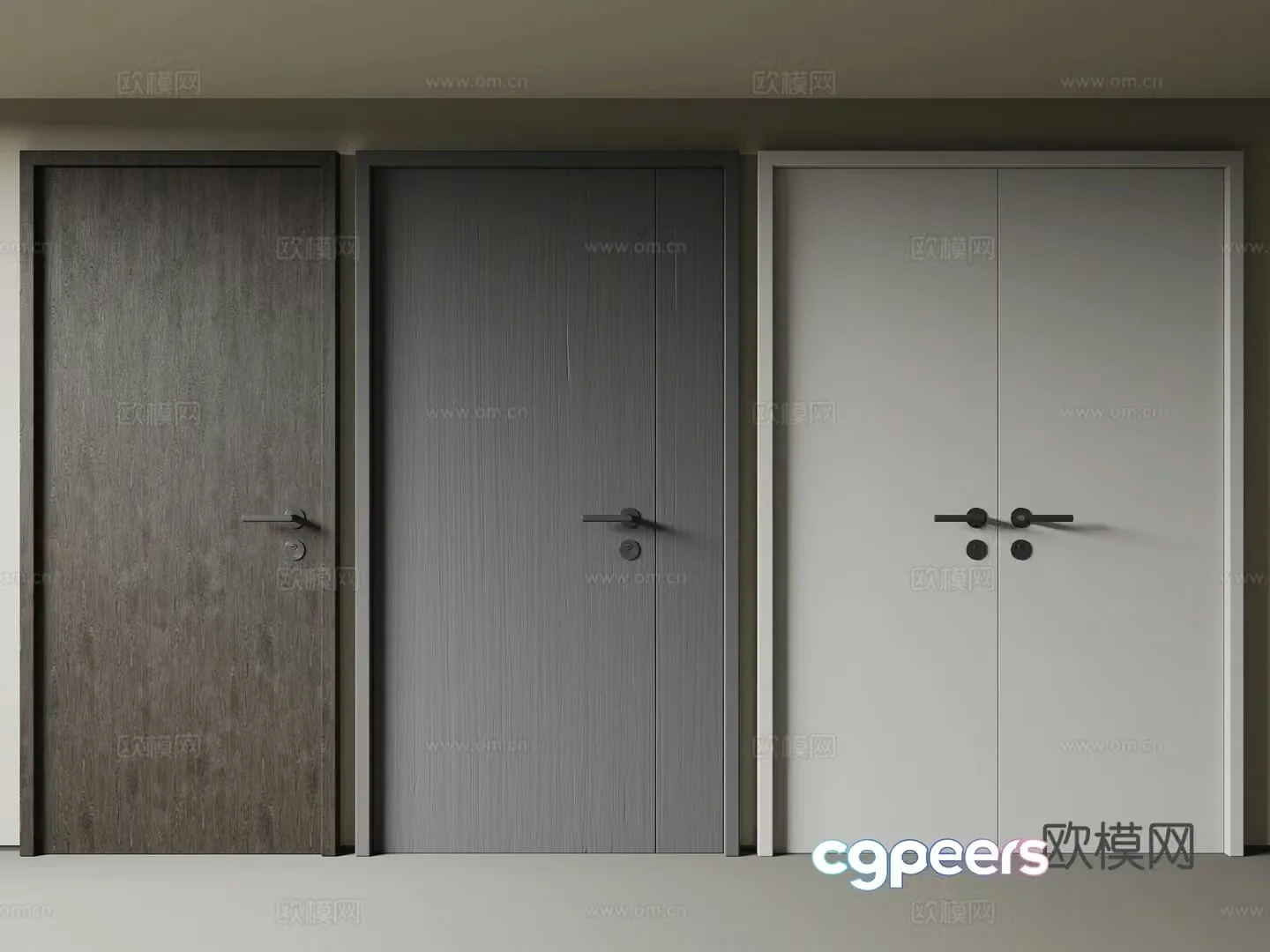 Modern minimalist door single door double door double door double door 3d model