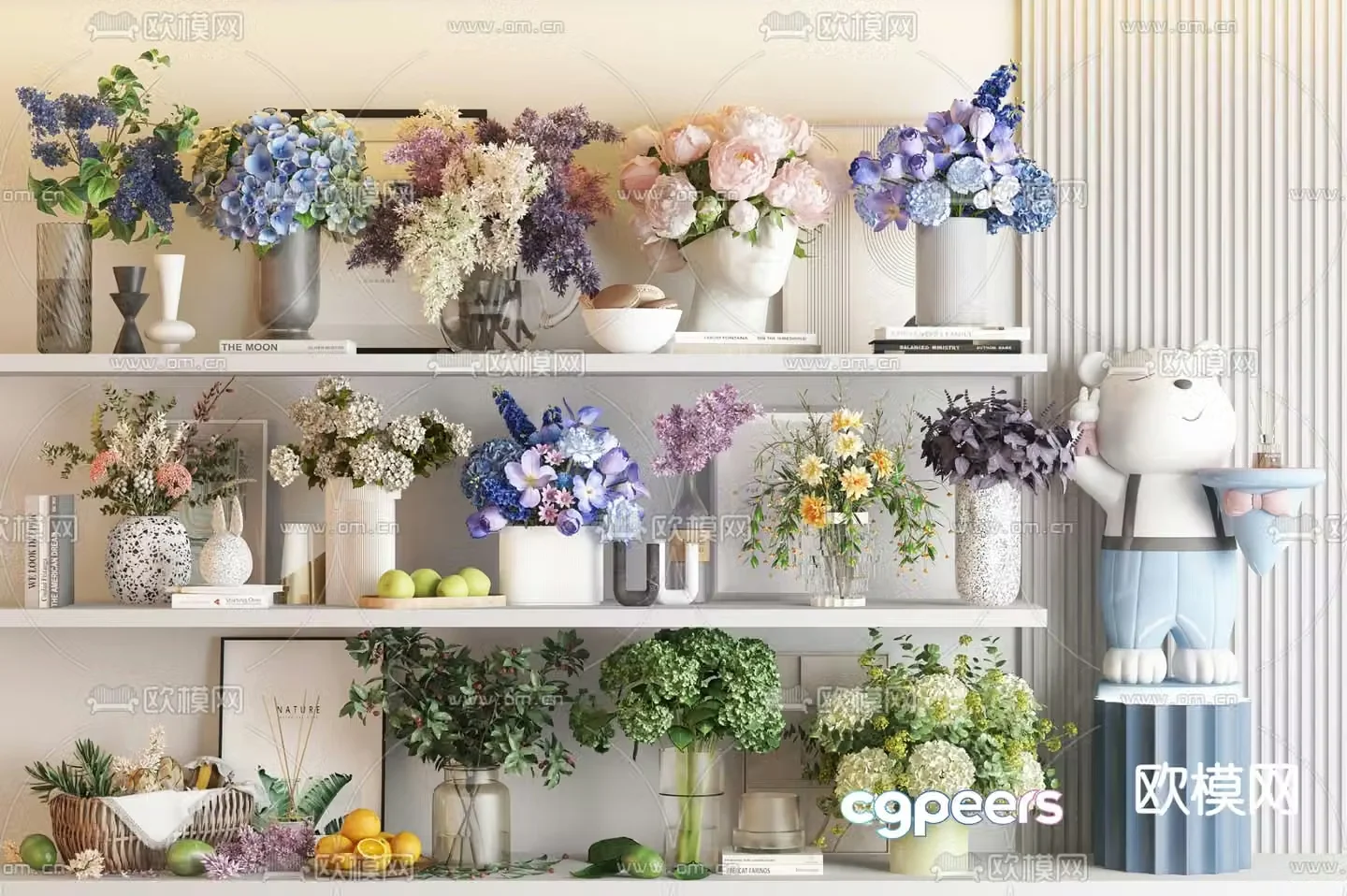 Vase Flower Art Flower Arrangement 3D Model