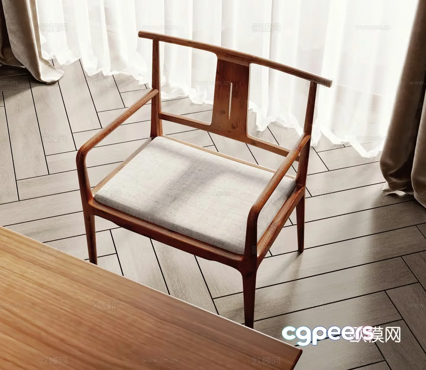 New Chinese style chair Taishi chair 3d model