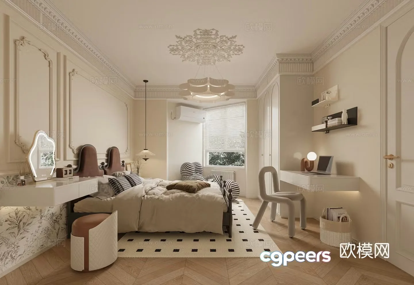French bedroom master bedroom 3d model