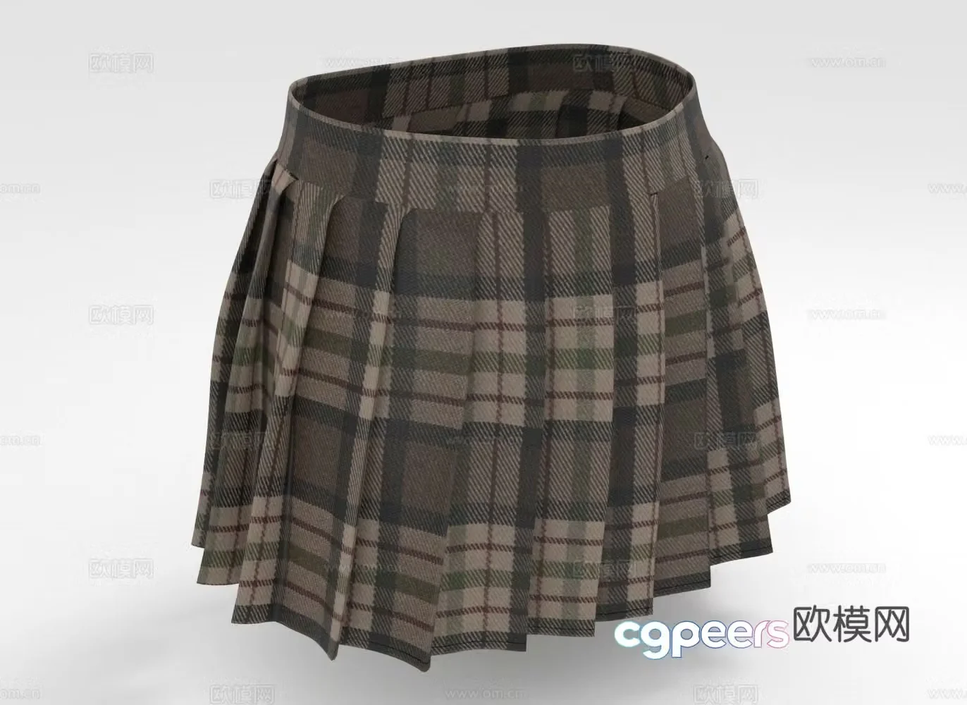Plaid skirt skirt 3d model