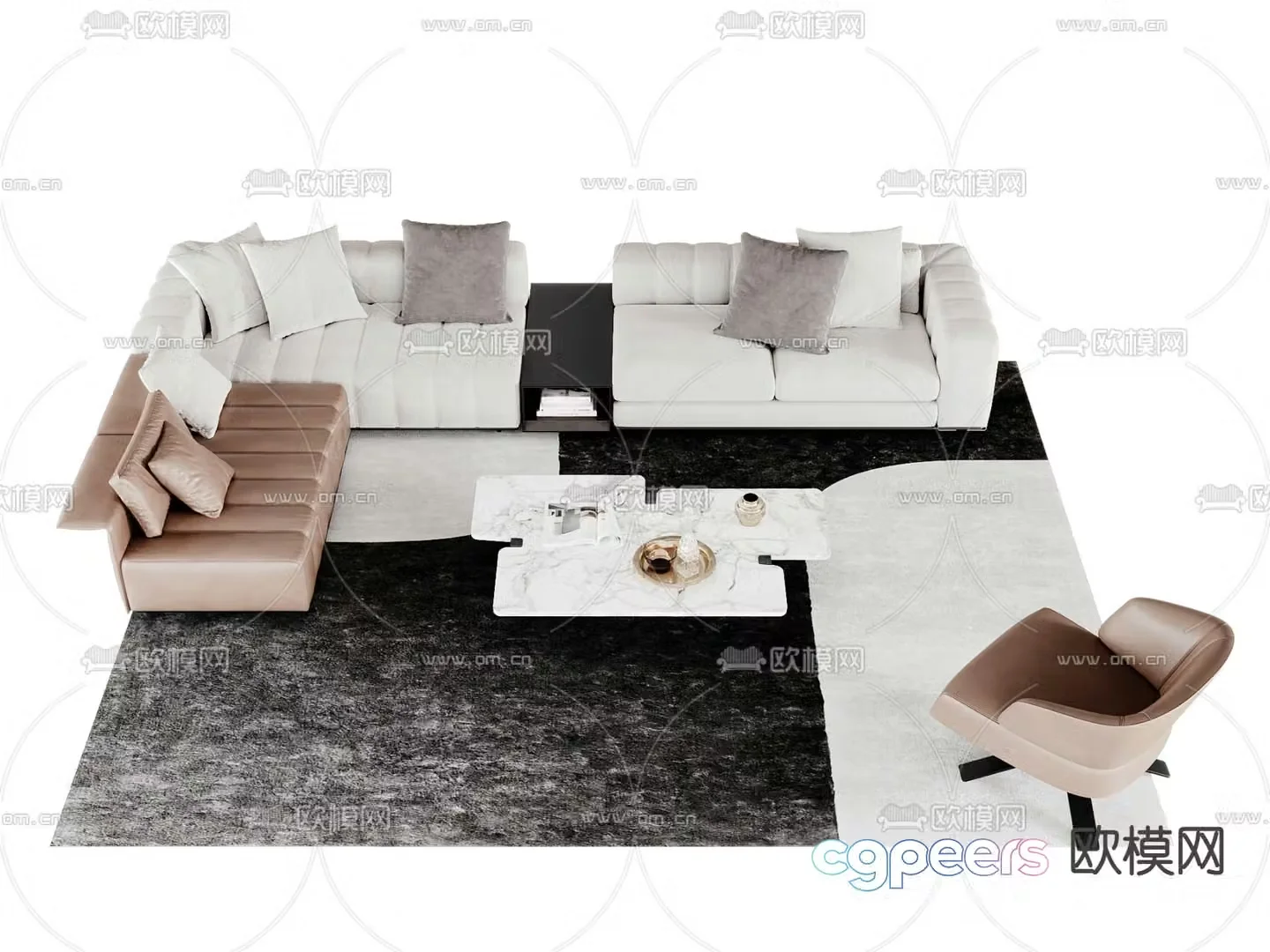 Modern modular sofa corner sofa 3d model
