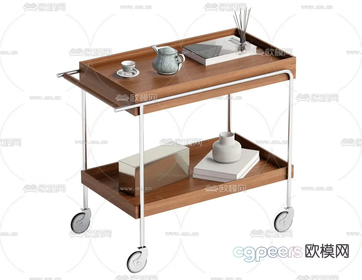 Medieval trolley shelf 3d model