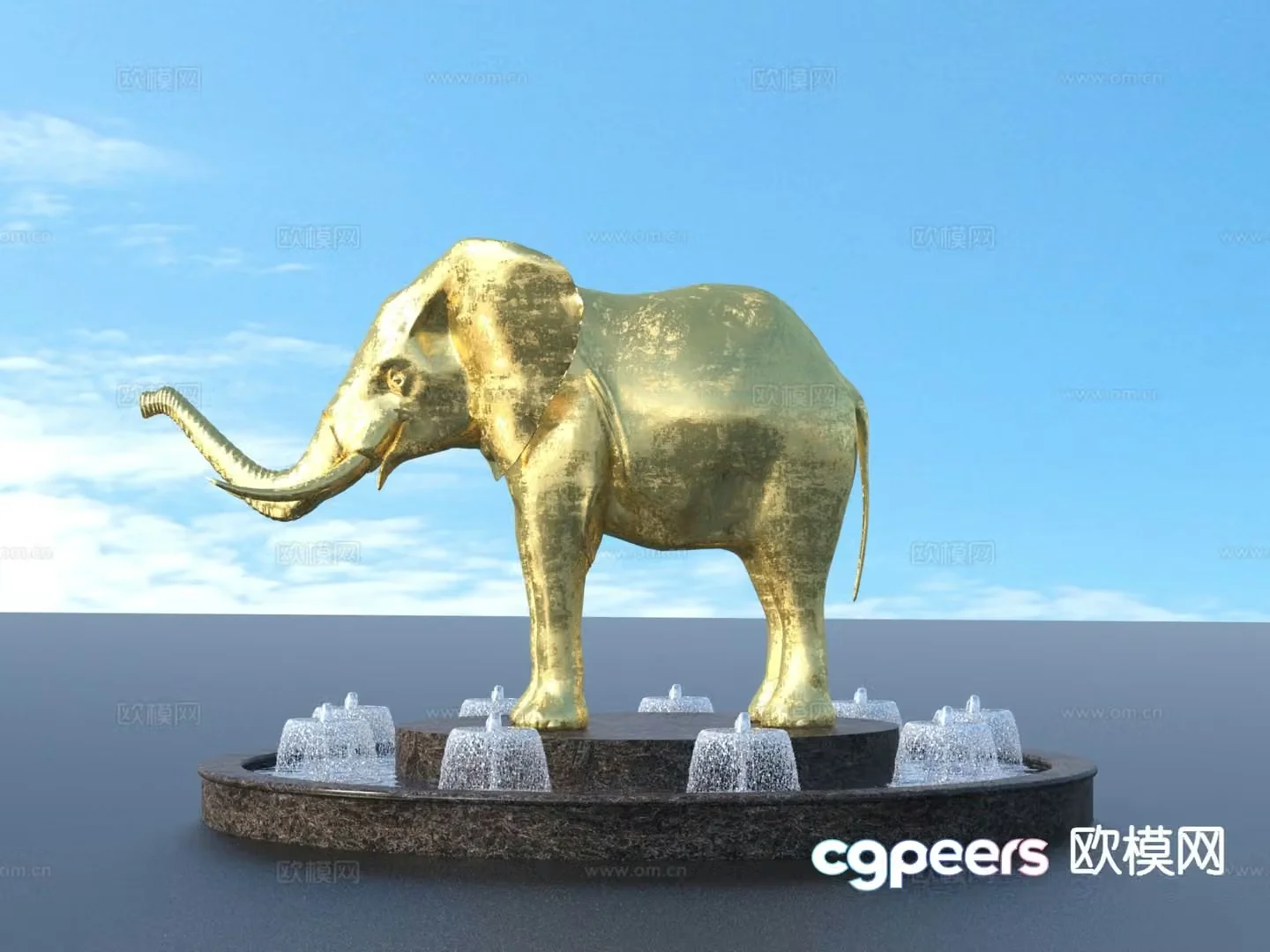 urban sculpture waterscape landscape sculpture 3d model