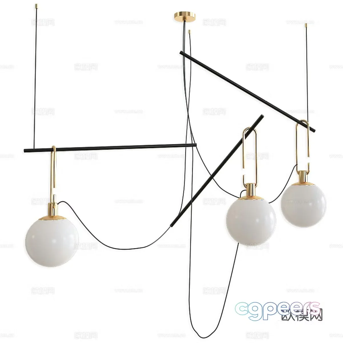 Modern Italian decorative ball lamp 3d model