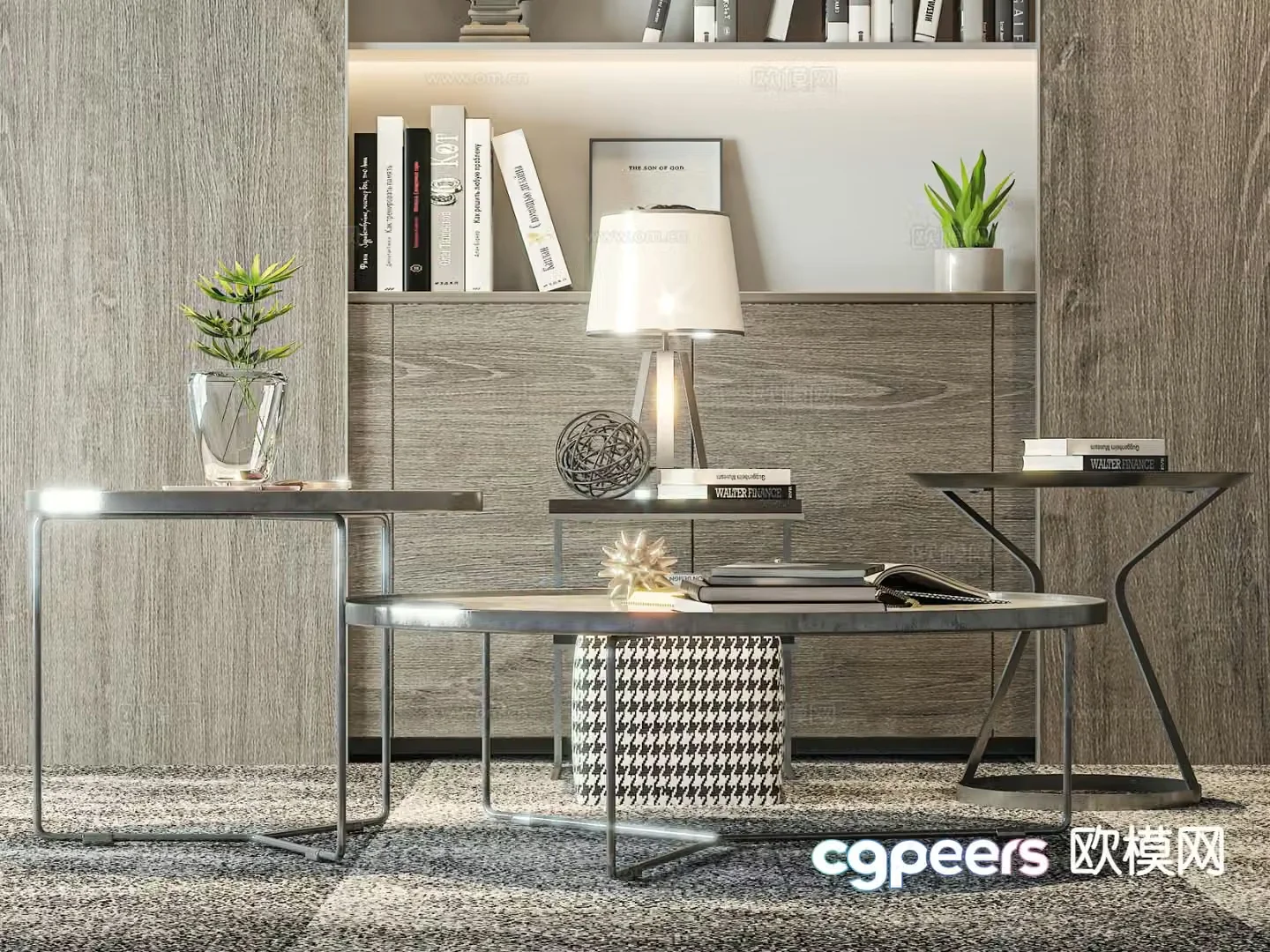 Light luxury coffee table combination coffee table 3D model