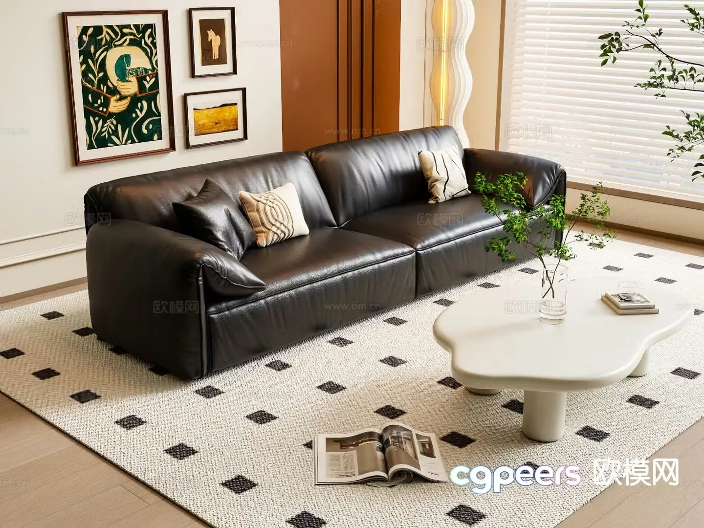 Modern love sofa 3d model
