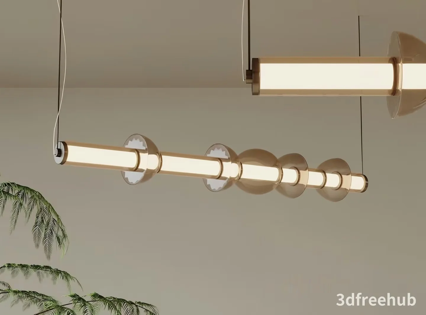 Gold Light Fixture 3D Model – 22174 – VRAY Render
