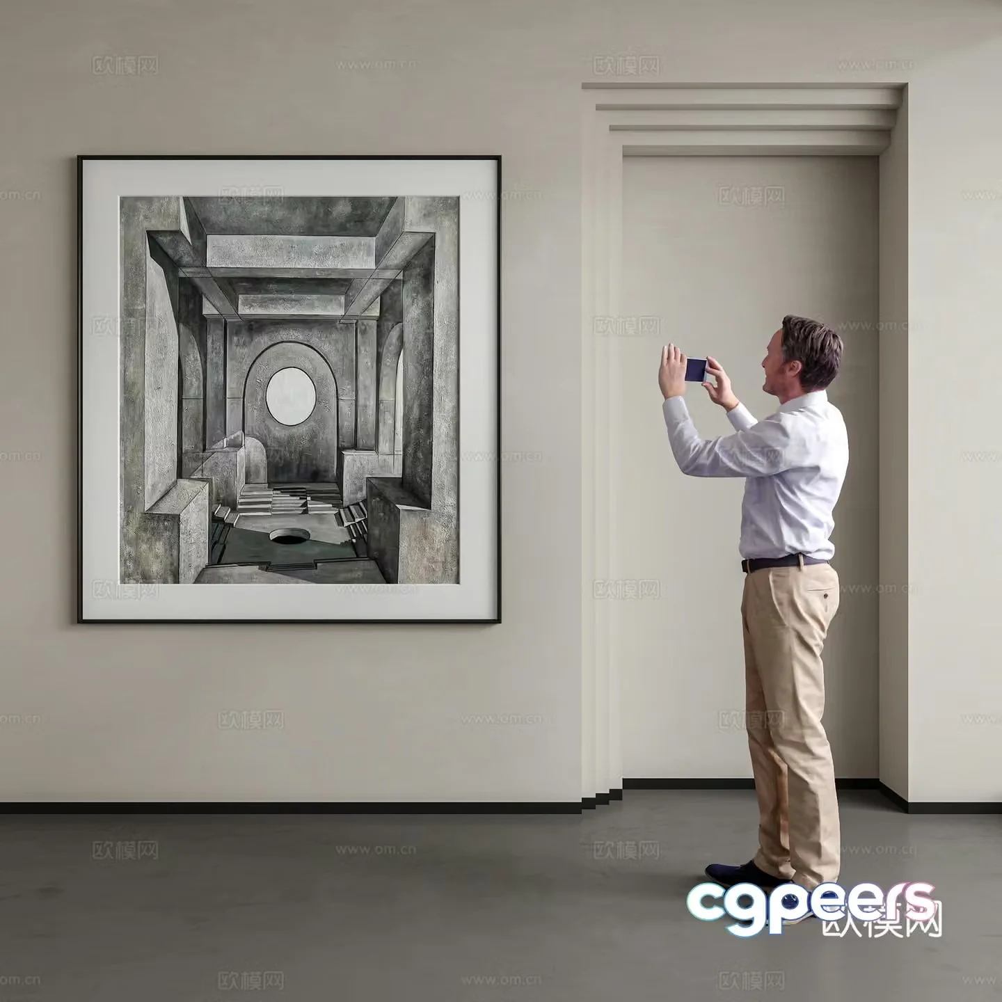 Modern decorative painting Hanging painting Abstract painting 3d model