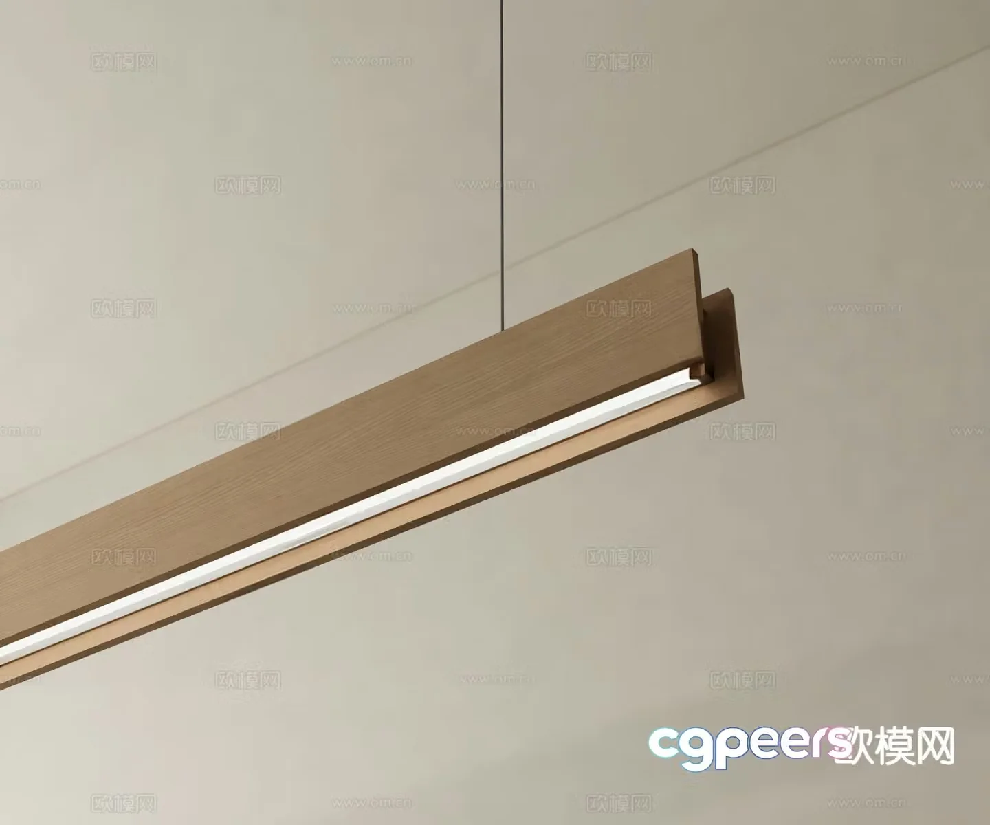 Modern long chandelier strip chandelier 3d model