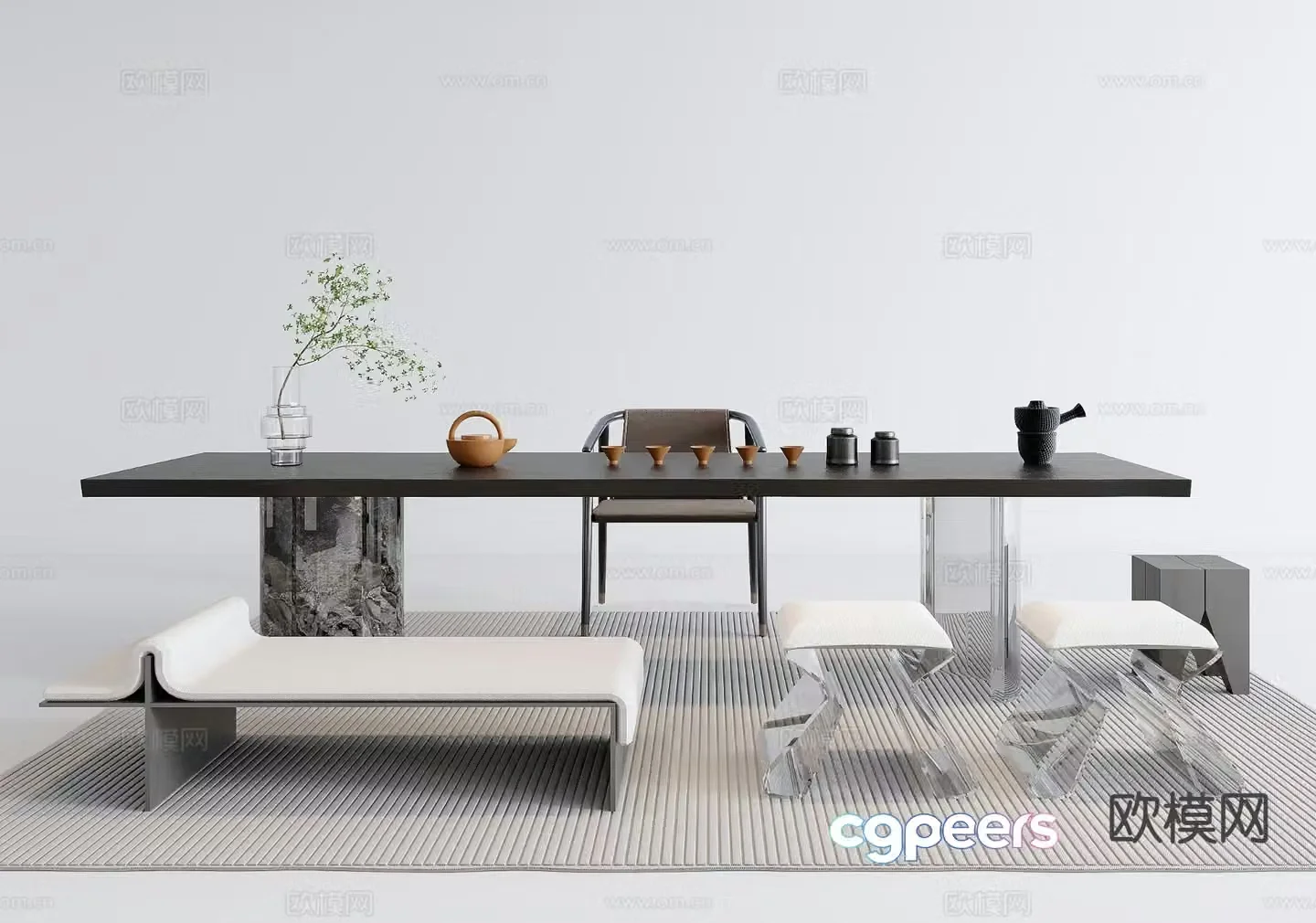 Modern tea table tea table 3d model