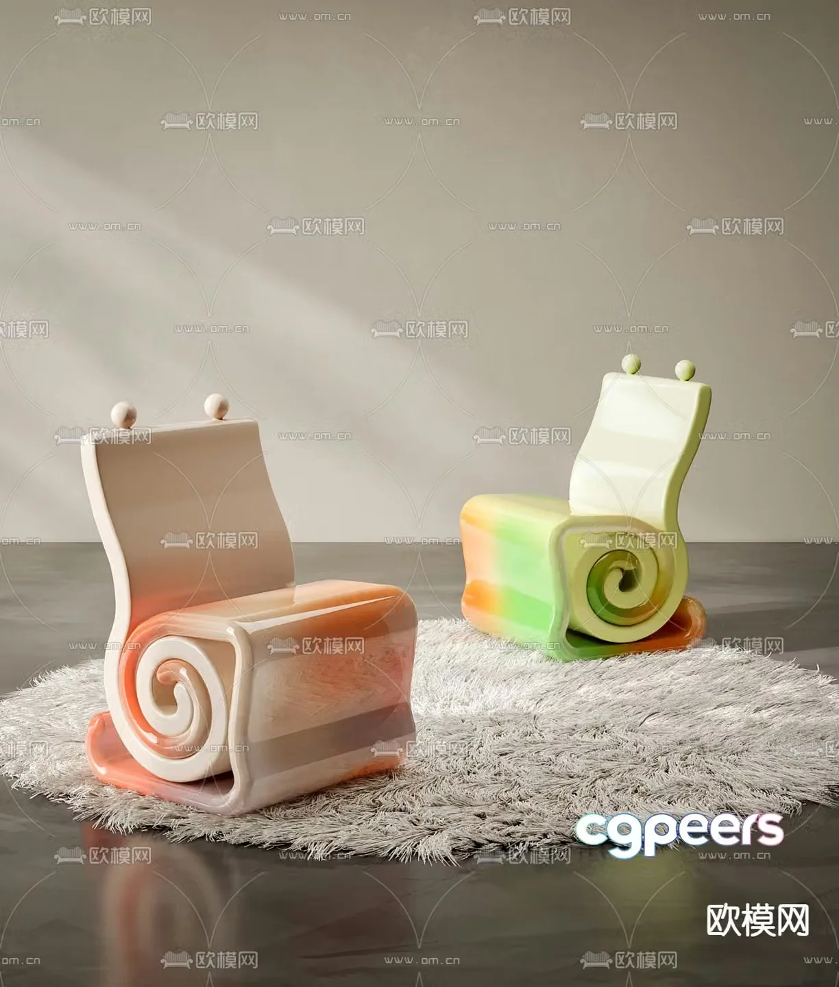 Children’s chair snail chair 3d model