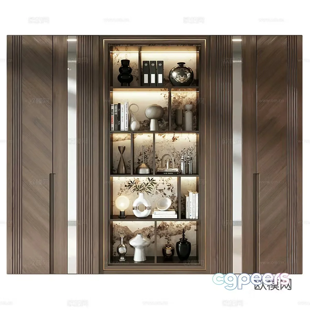 New Chinese style light luxury decorative cabinet 3D model