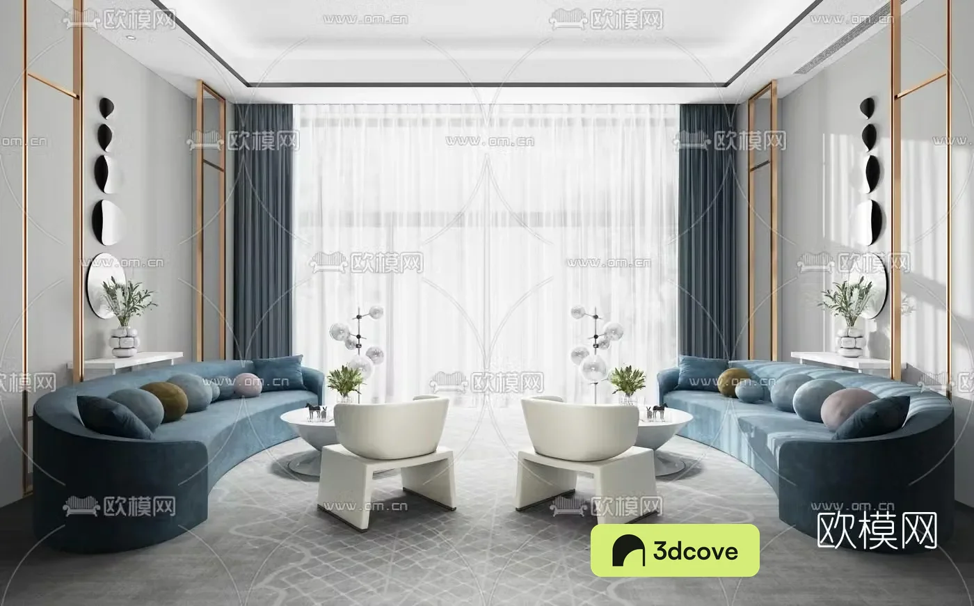 Modern hotel club reception room