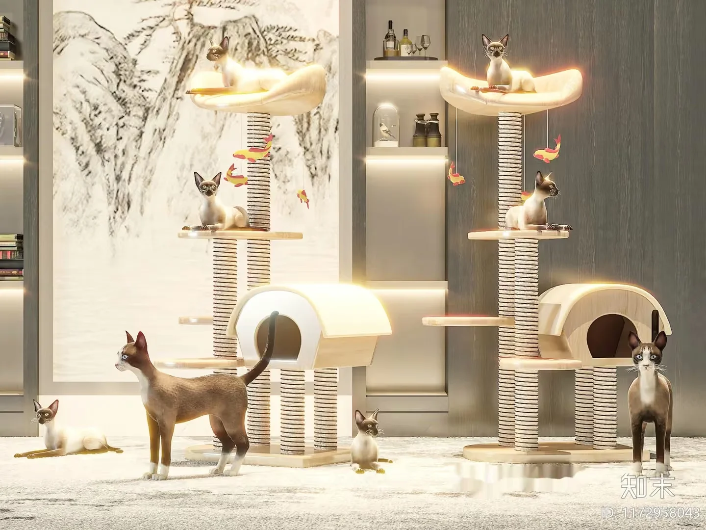 Modern Cat Tower 3D Model – 22785 – VRAY Render