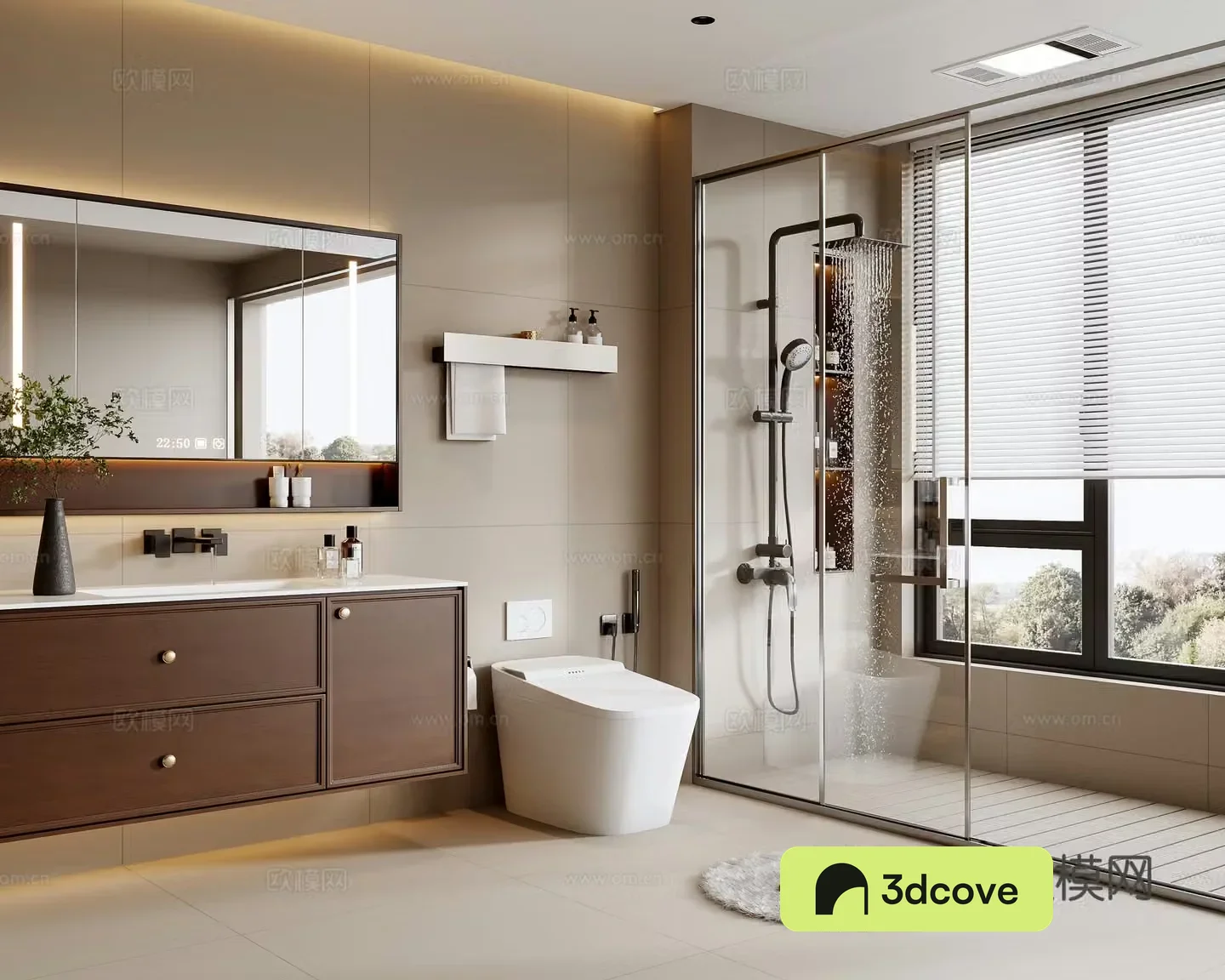 Middle-aged bathroom 3D model