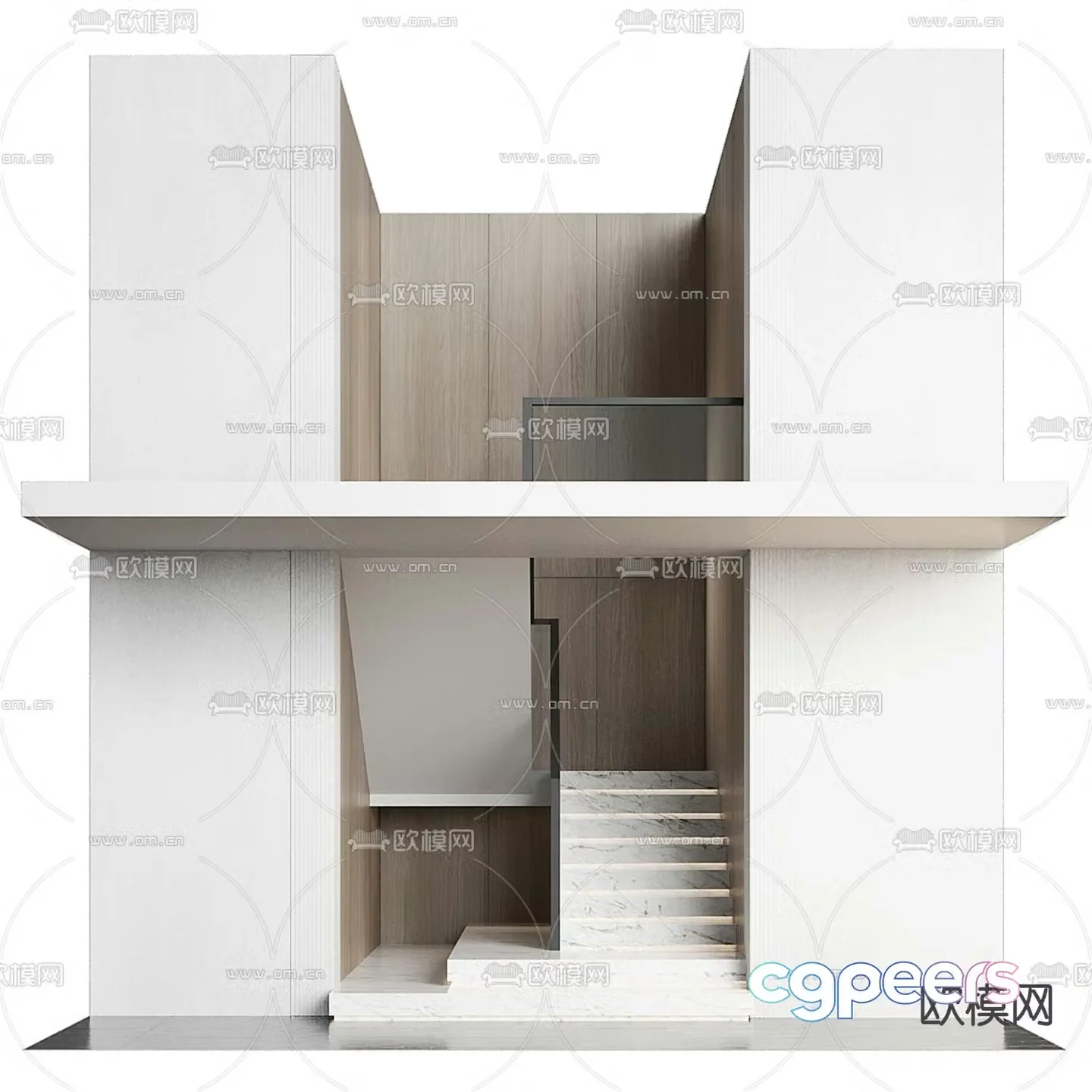 Handrail staircase corner staircase 3d model