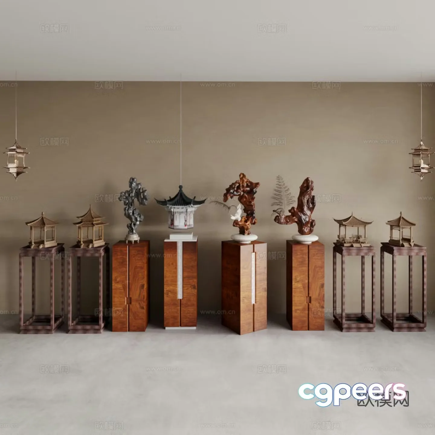 Root carving ornaments Chinese decorative ornaments 3D model