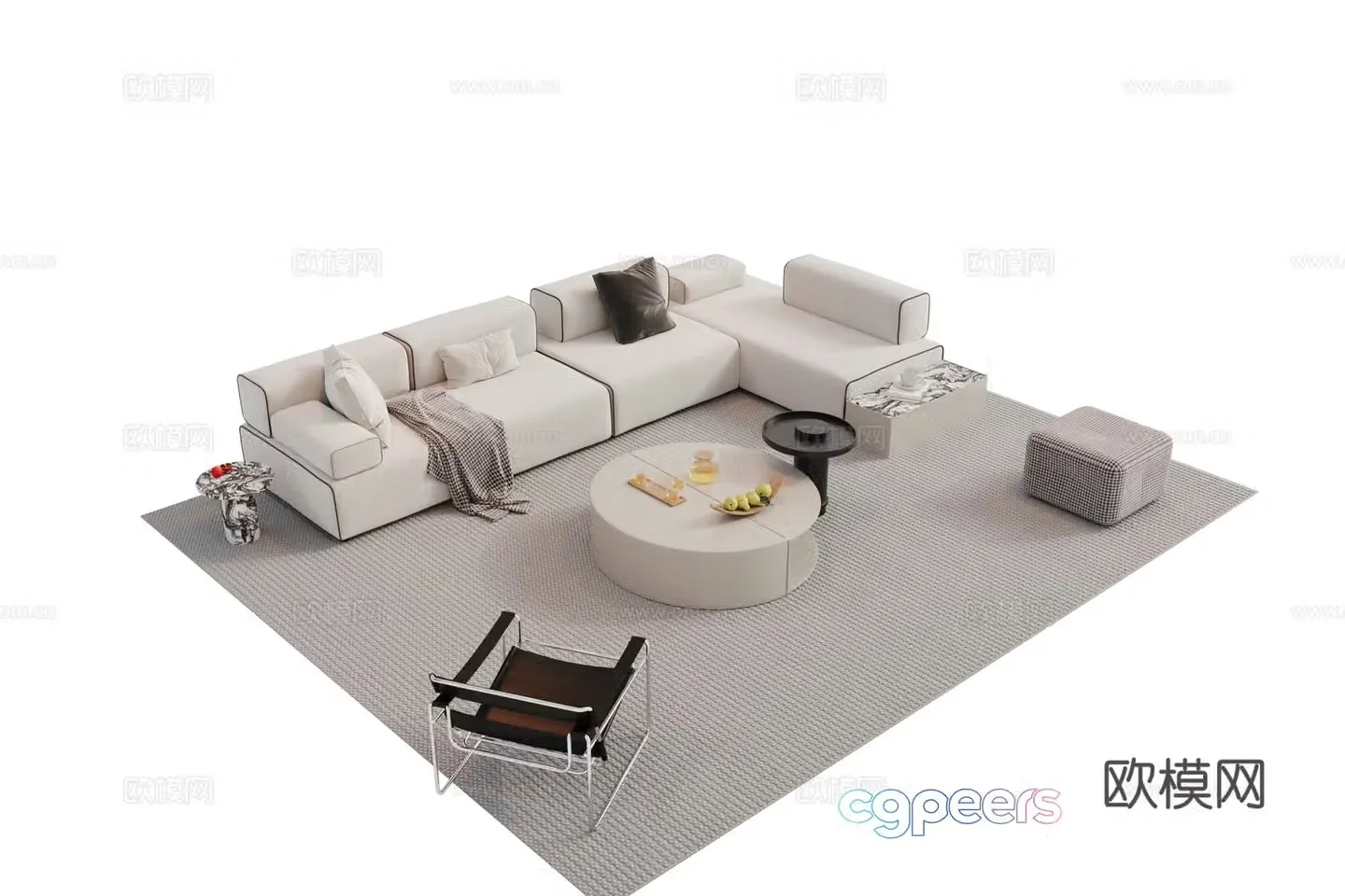 Modern combination sofa 3d model