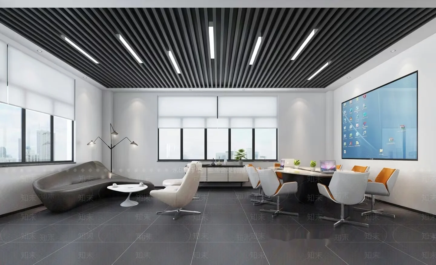 Modern Office Space 3D Model – 14509 – VRAY Render