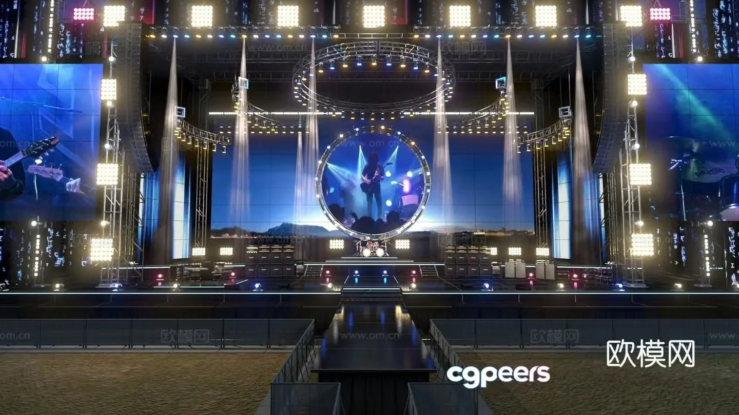 Large stage stage design event stage concert outdoor roadshow stage lighting sound of the 3D model