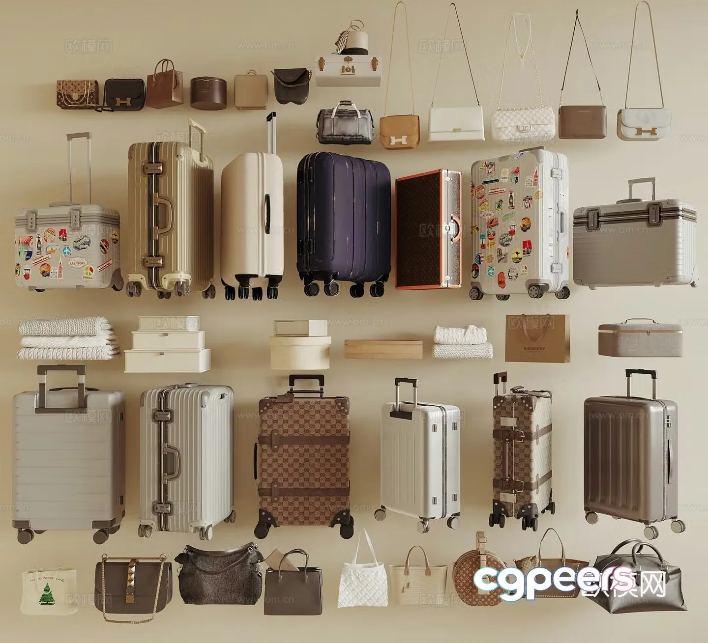 Suitcase Bag Shoulder Bag 3D Model