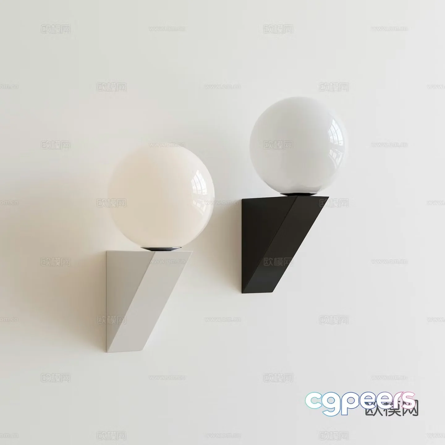 Creamy style simple wall lamp 3d model