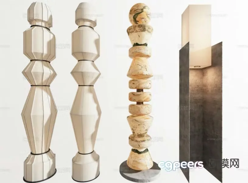 Medieval style floor lamp 3d model