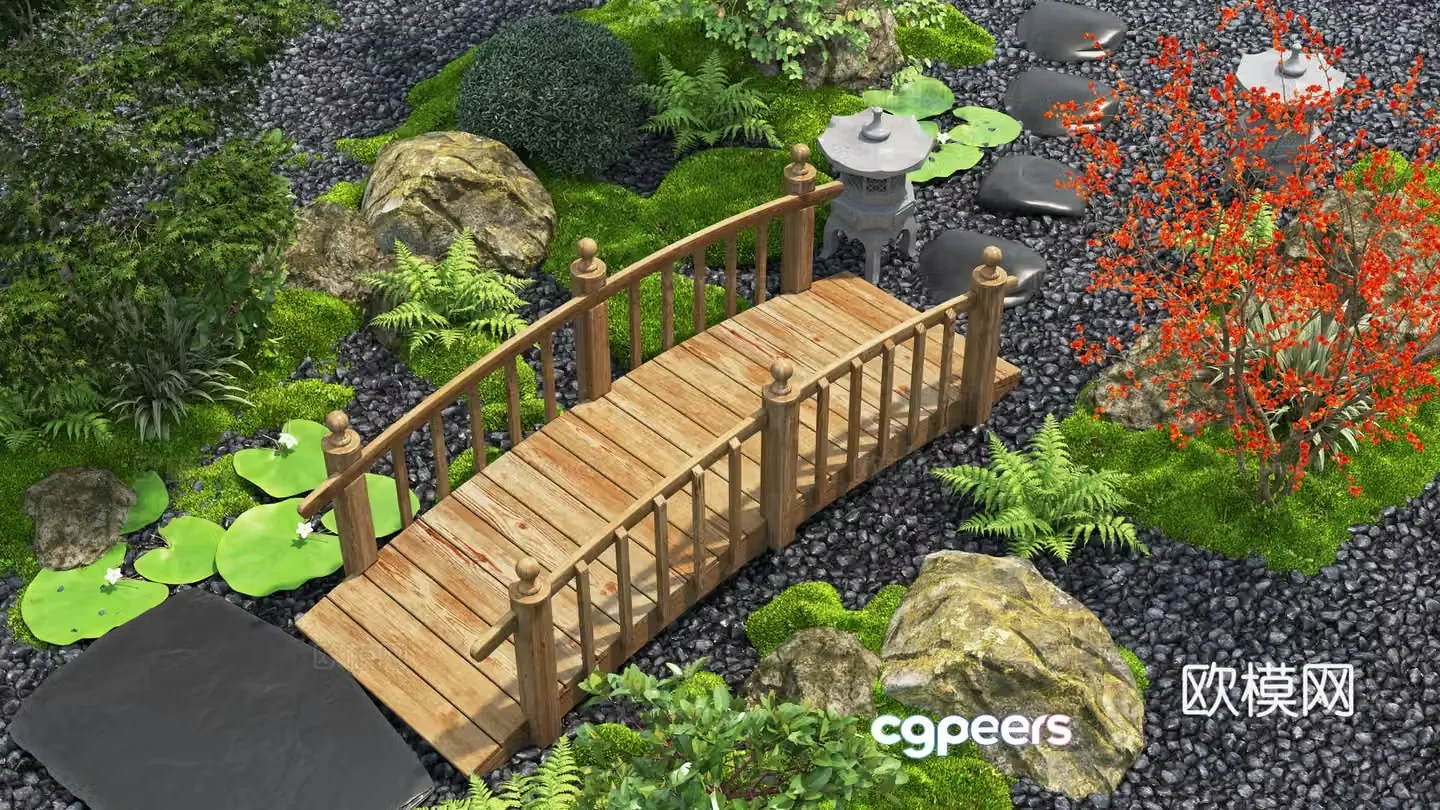 Modern courtyard landscape Landscape plants Garden sketch Garden landscape Brutophyte 3d model