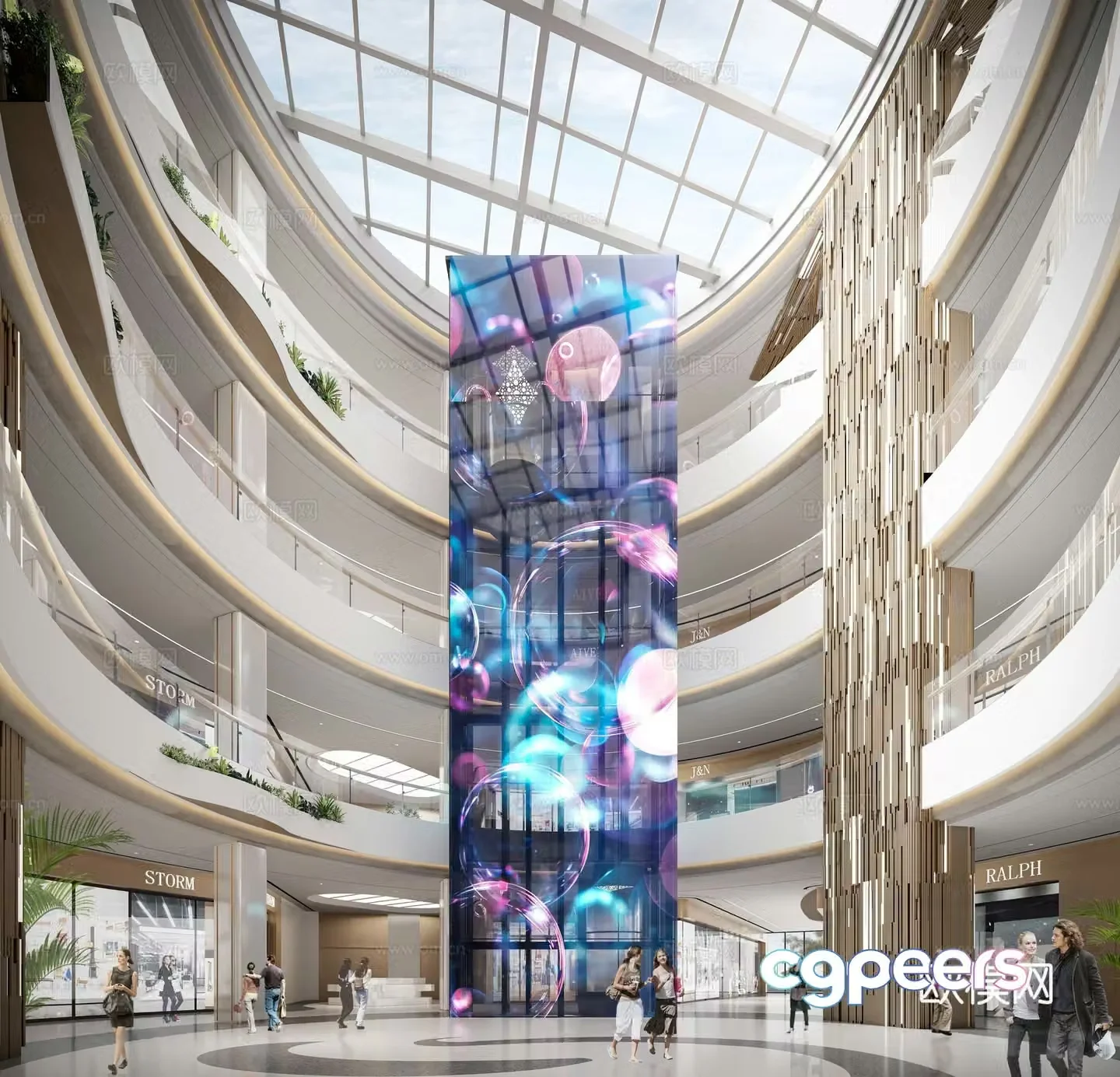Modern mall 3d model