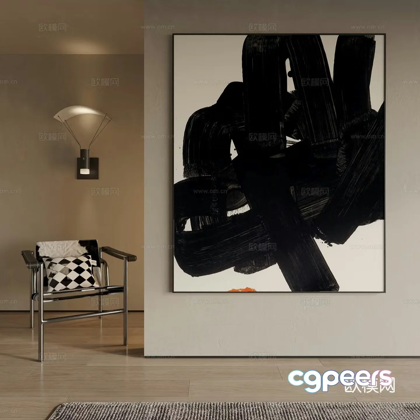 Modern decorative painting 3d model