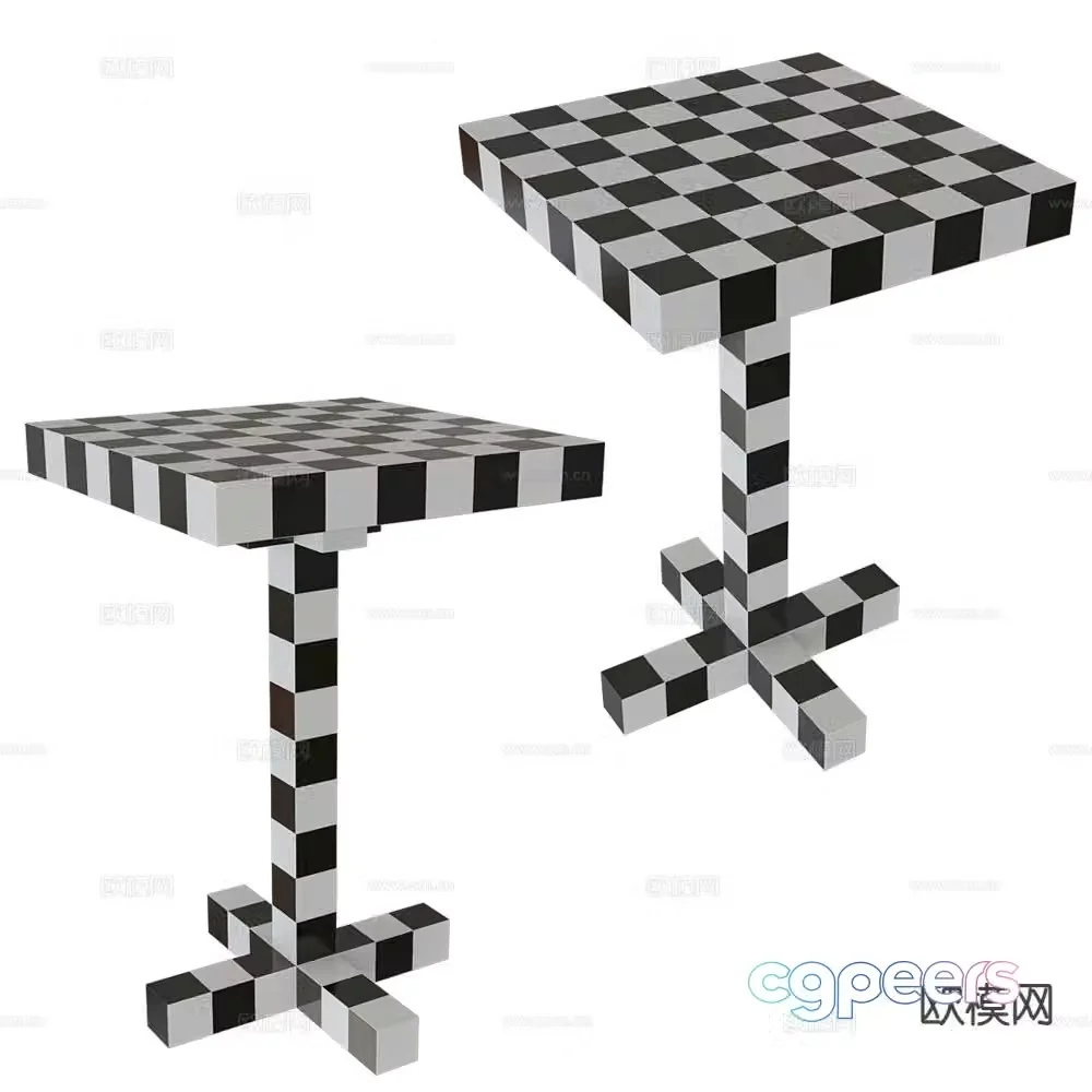 Moooi checkerboard side table corner table table table 3d model
