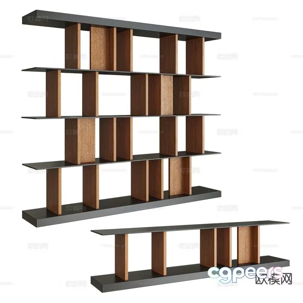 ELITE bookshelf decorative shelf 3d model