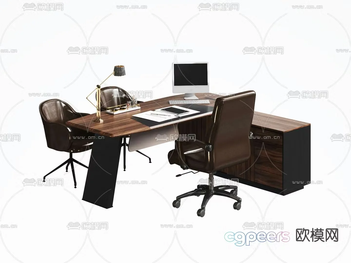 Office desk and chair 3d model