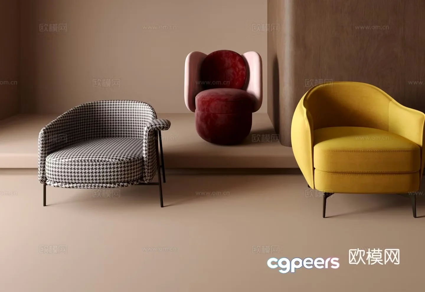 Single sofa 3d model