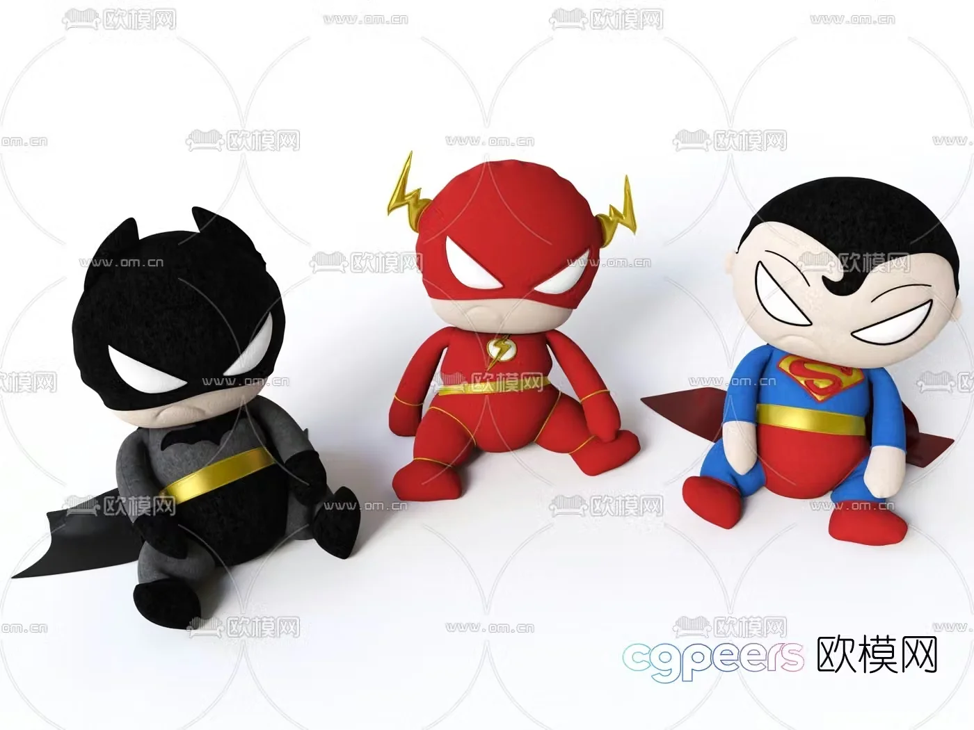 Modern superhero doll 3d model