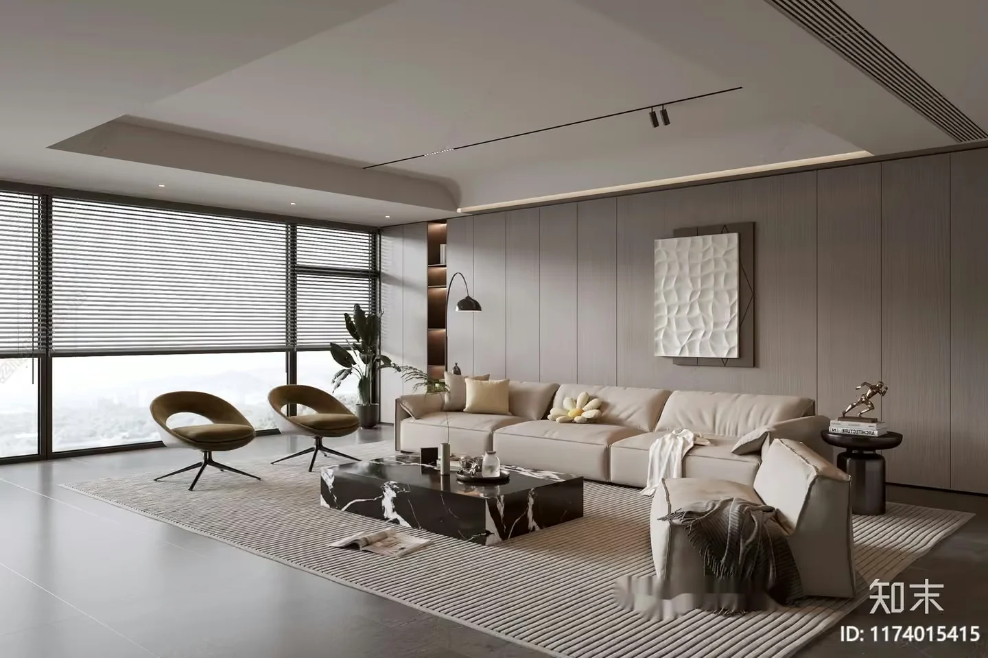 Modern Living Room 3D Model – 22522 – VRAY Render