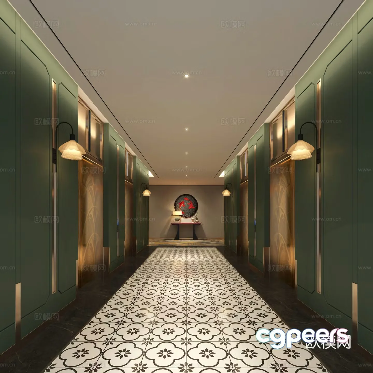Modern hotel elevator hall club elevator hall elevator hall elevator hall aisle elevator elevator hall 3d model