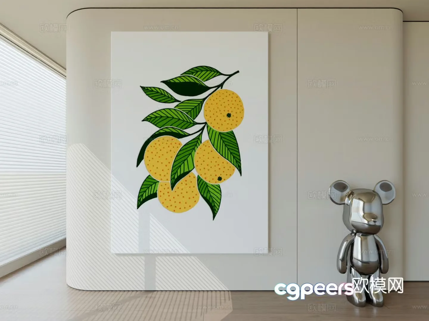 Modern minimalist hanging painting abstract art hanging painting 3d model