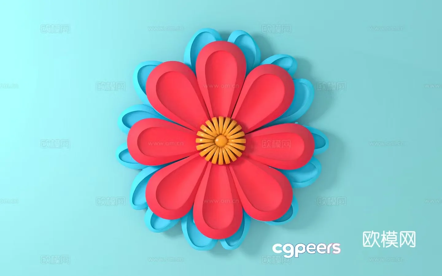Wall decoration cartoon flowers facade decoration beautiful decoration cartoon style beautiful Chen props 3d model