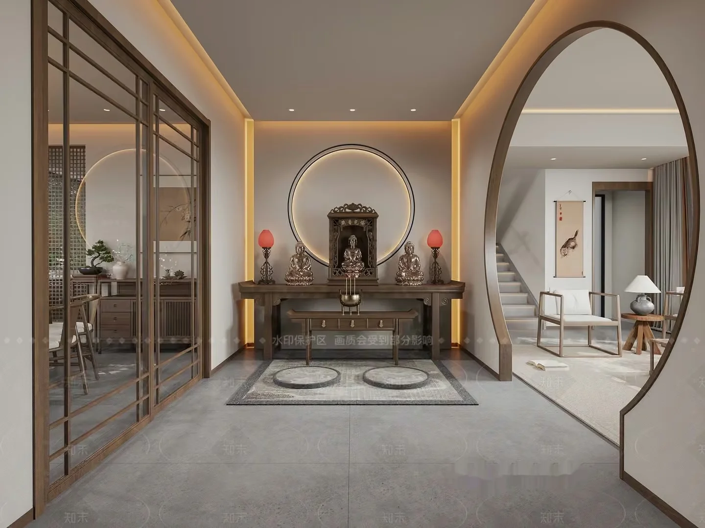 Modern Asian-Inspired Interior Design 3D Model – 9350 – CORONA Render